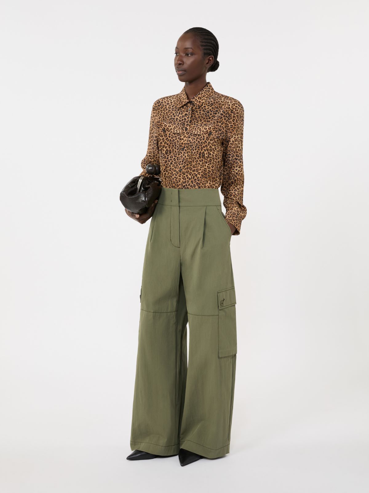 Printed silk pocket shirt - CAMEL - Max Mara - 5
