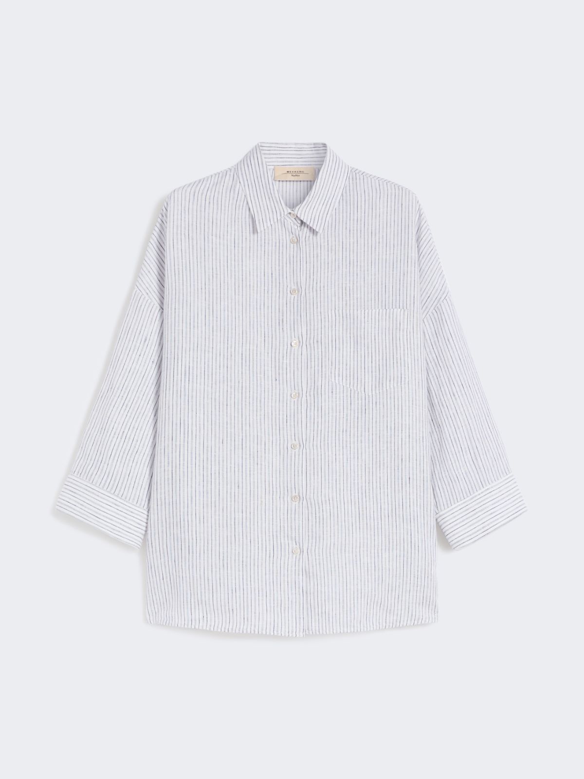 Striped linen canvas shirt - NAVY - Max Mara - 5