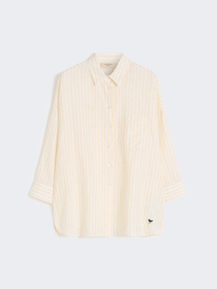 Striped linen canvas shirt - LIGHT YELLOW - Max Mara