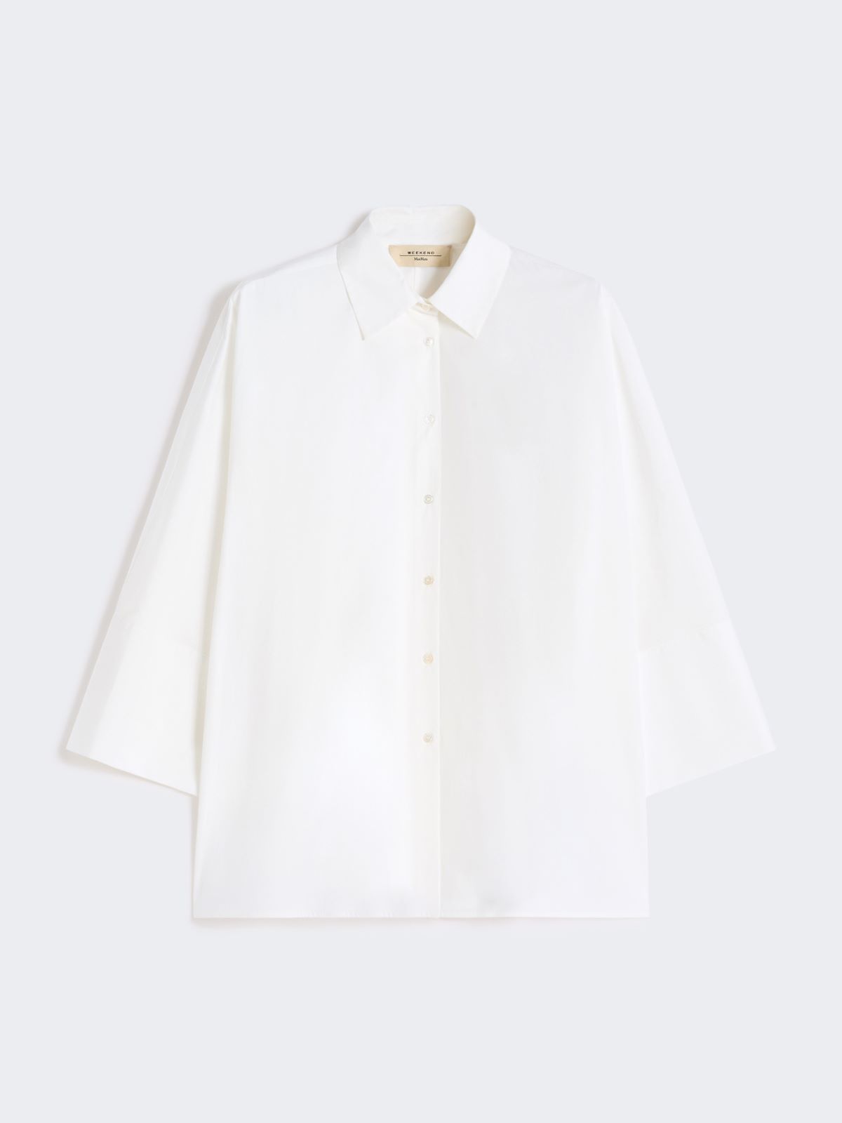 Cotton poplin oversize shirt - WHITE - Max Mara - 5