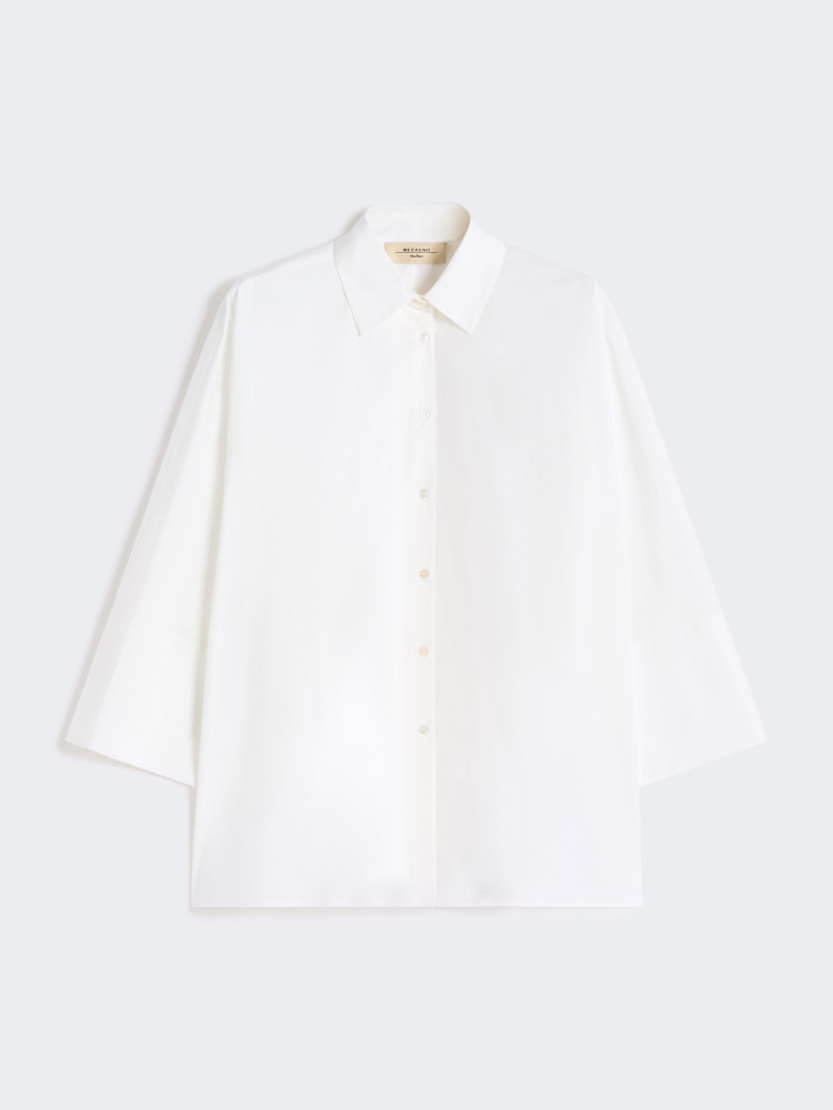 Cotton poplin oversize shirt - WHITE - Max Mara