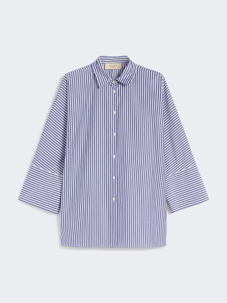 Cotton poplin oversize shirt - NAVY - Max Mara
