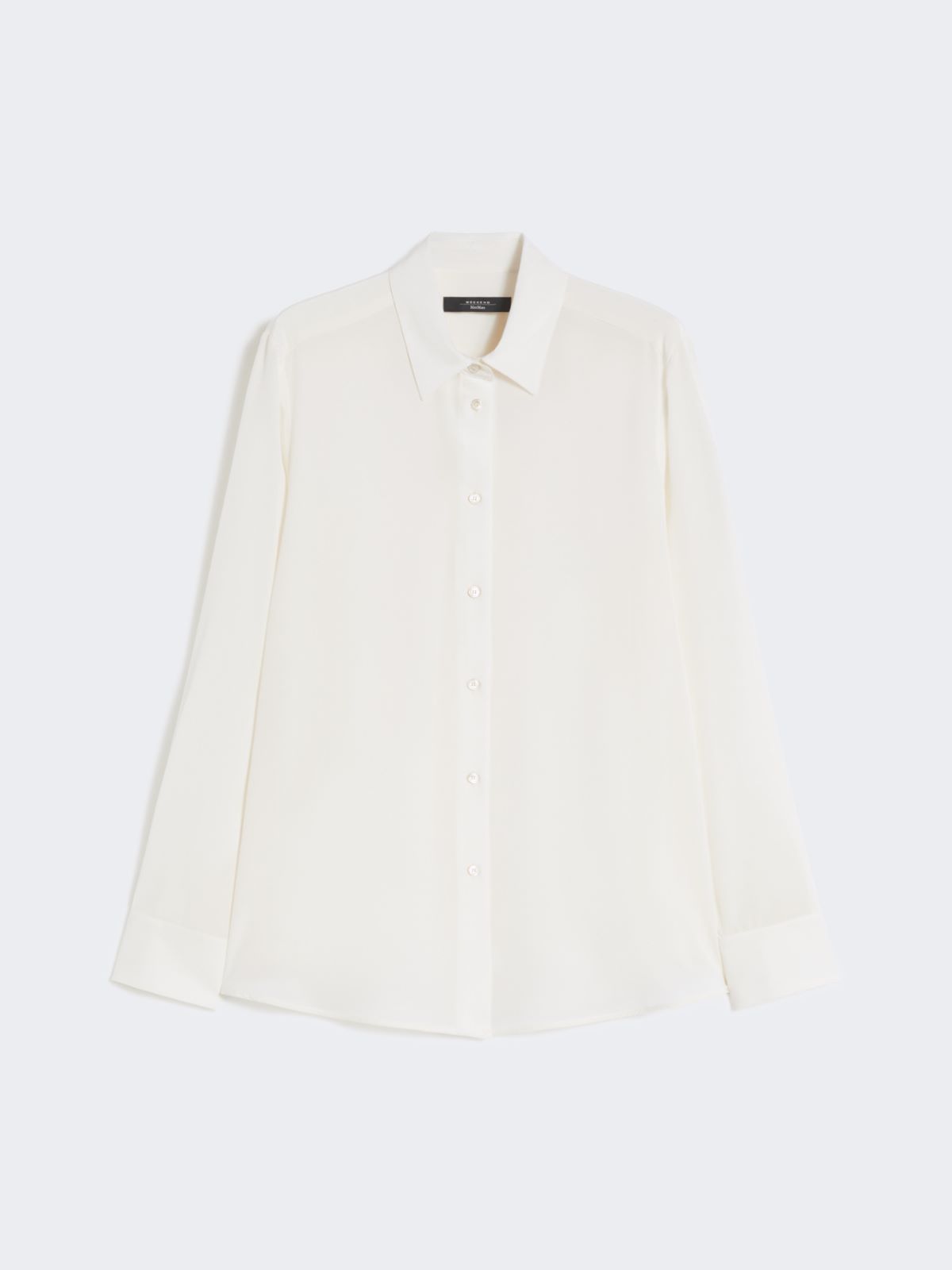 Silk crepe de chine shirt - IVORY - Max Mara - 9