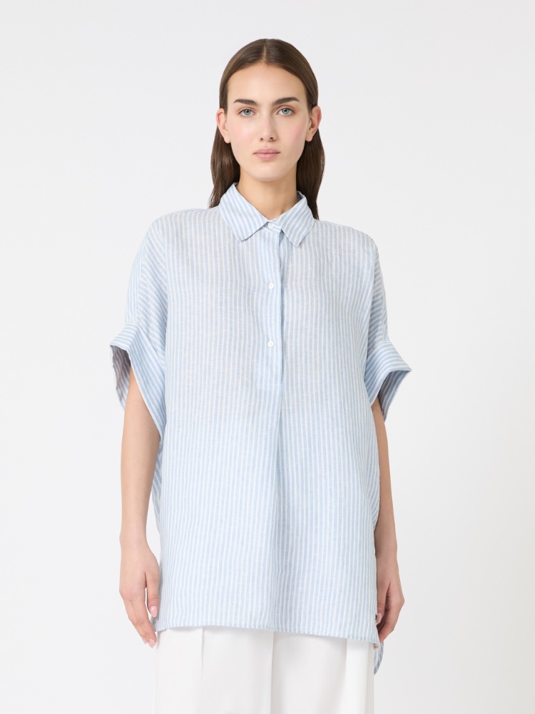 Printed linen canvas shirt - LIGHT BLUE - Max Mara - 2