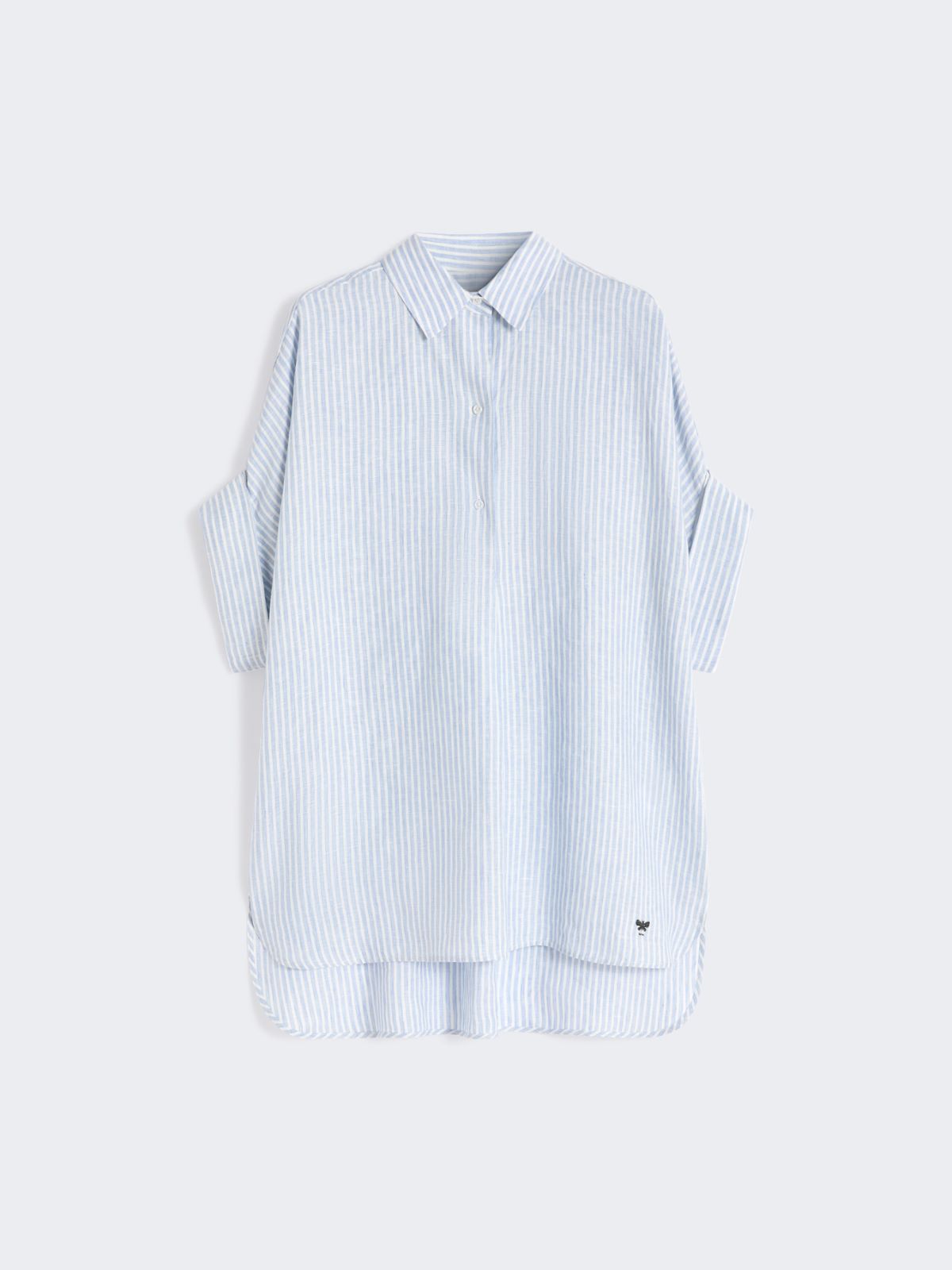Printed linen canvas shirt - LIGHT BLUE - Max Mara - 6