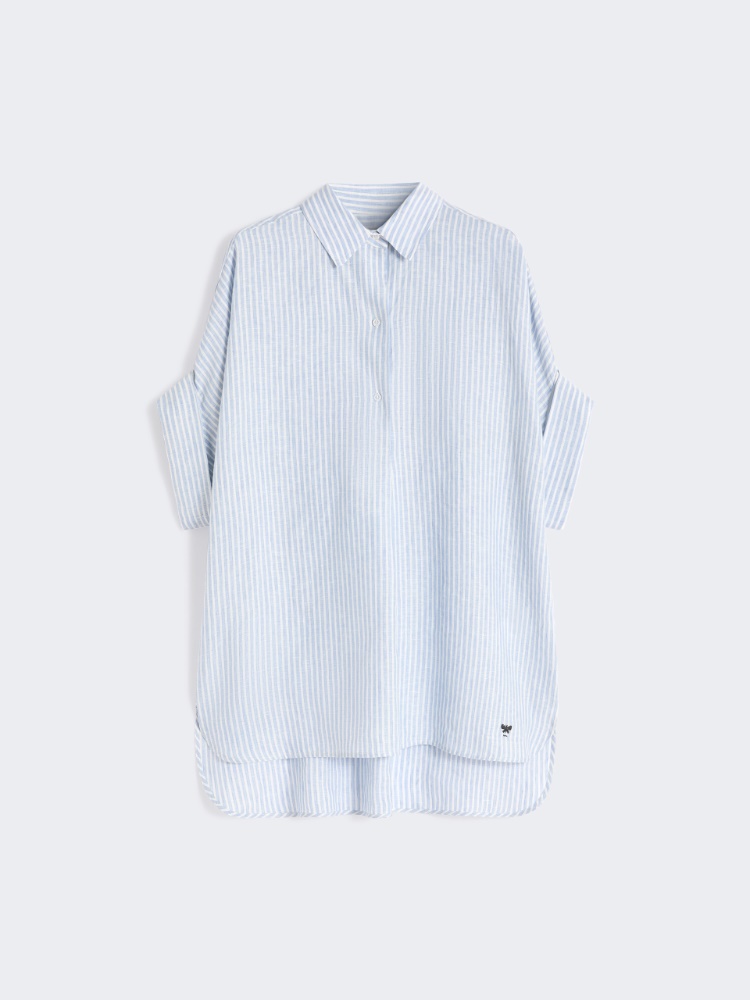 Printed linen canvas shirt - LIGHT BLUE - Max Mara