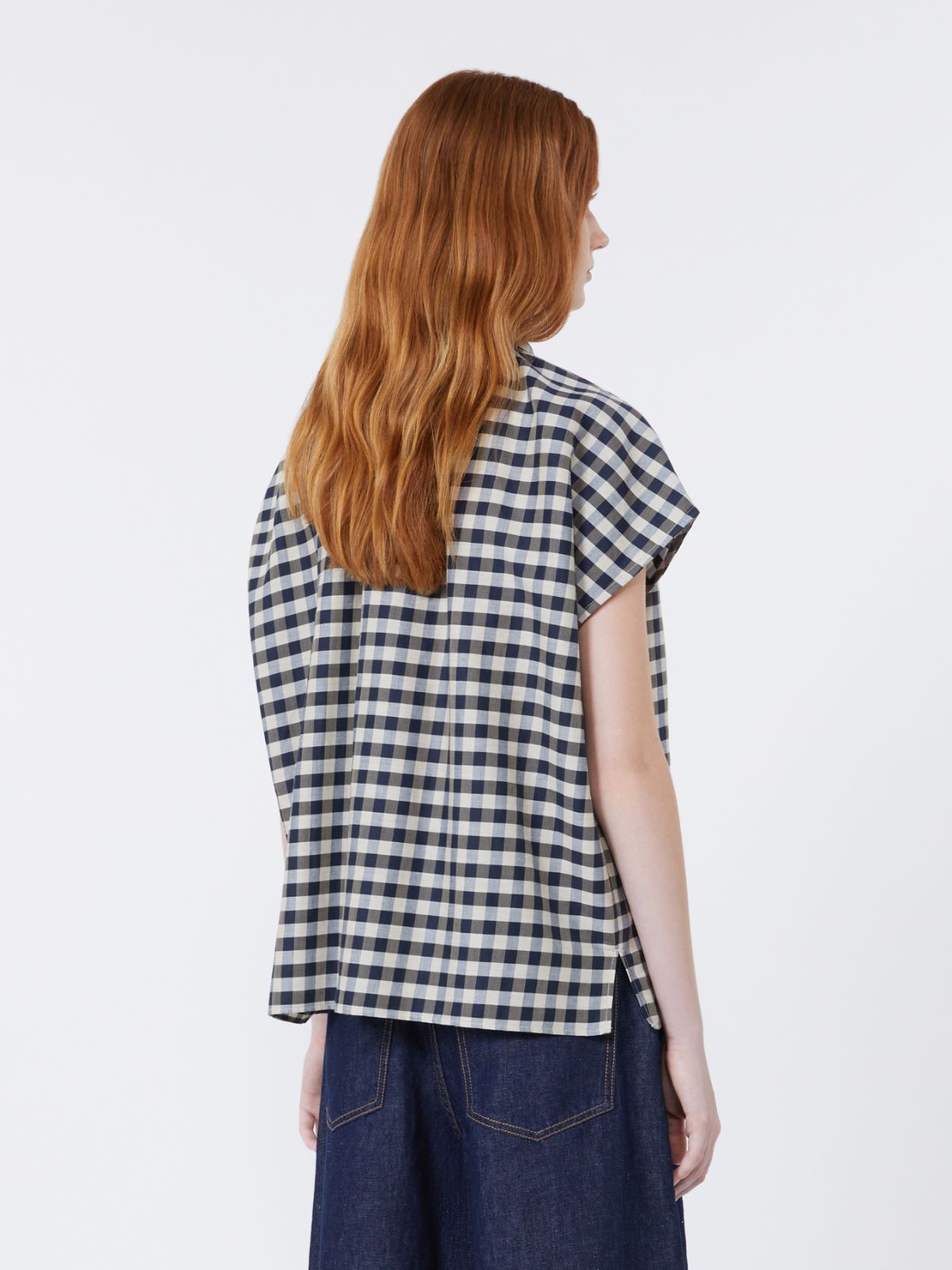 Cotton and ramie batavia shirt - NAVY - Max Mara - 6