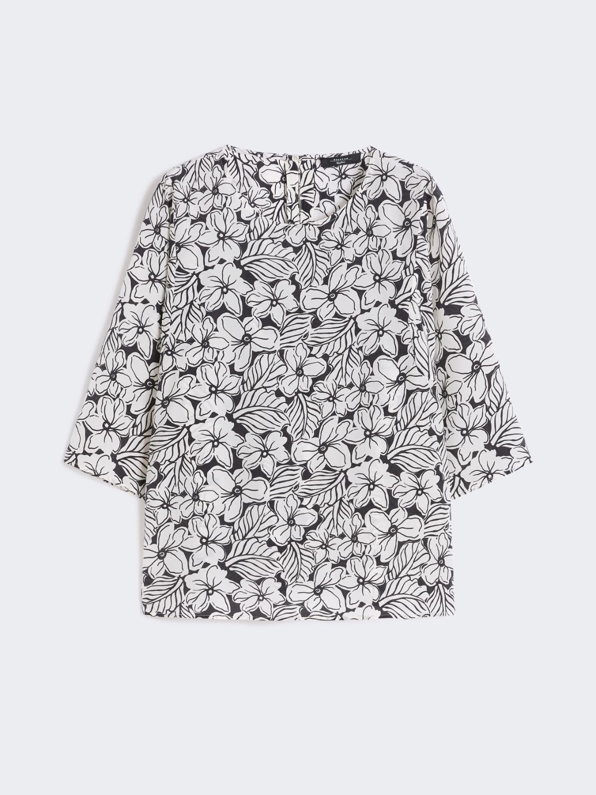 Printed silk crêpe de Chine blouse - BLACK - Max Mara - 5