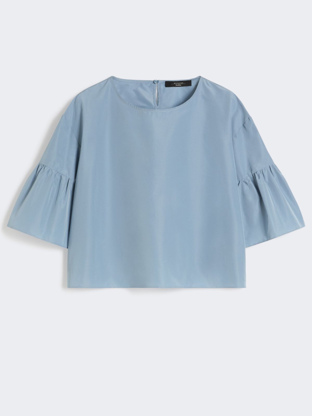 Blusa cropped de tafetán de algodón - AZUL - Max Mara - 5