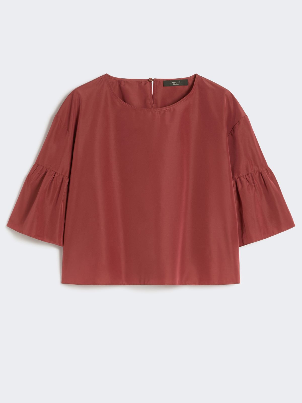 Blusa cropped de tafetán de algodón - CEREZA - Max Mara - 5