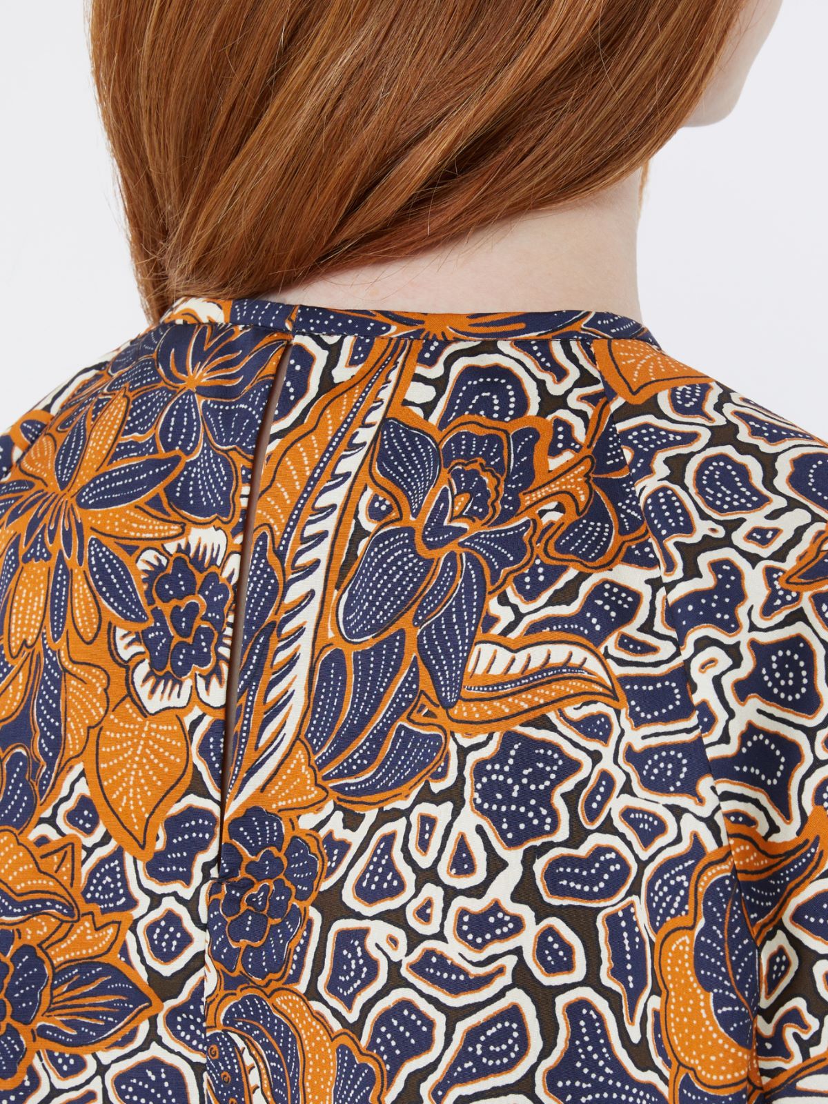 Printed cotton poplin blouse - NAVY - Max Mara - 11