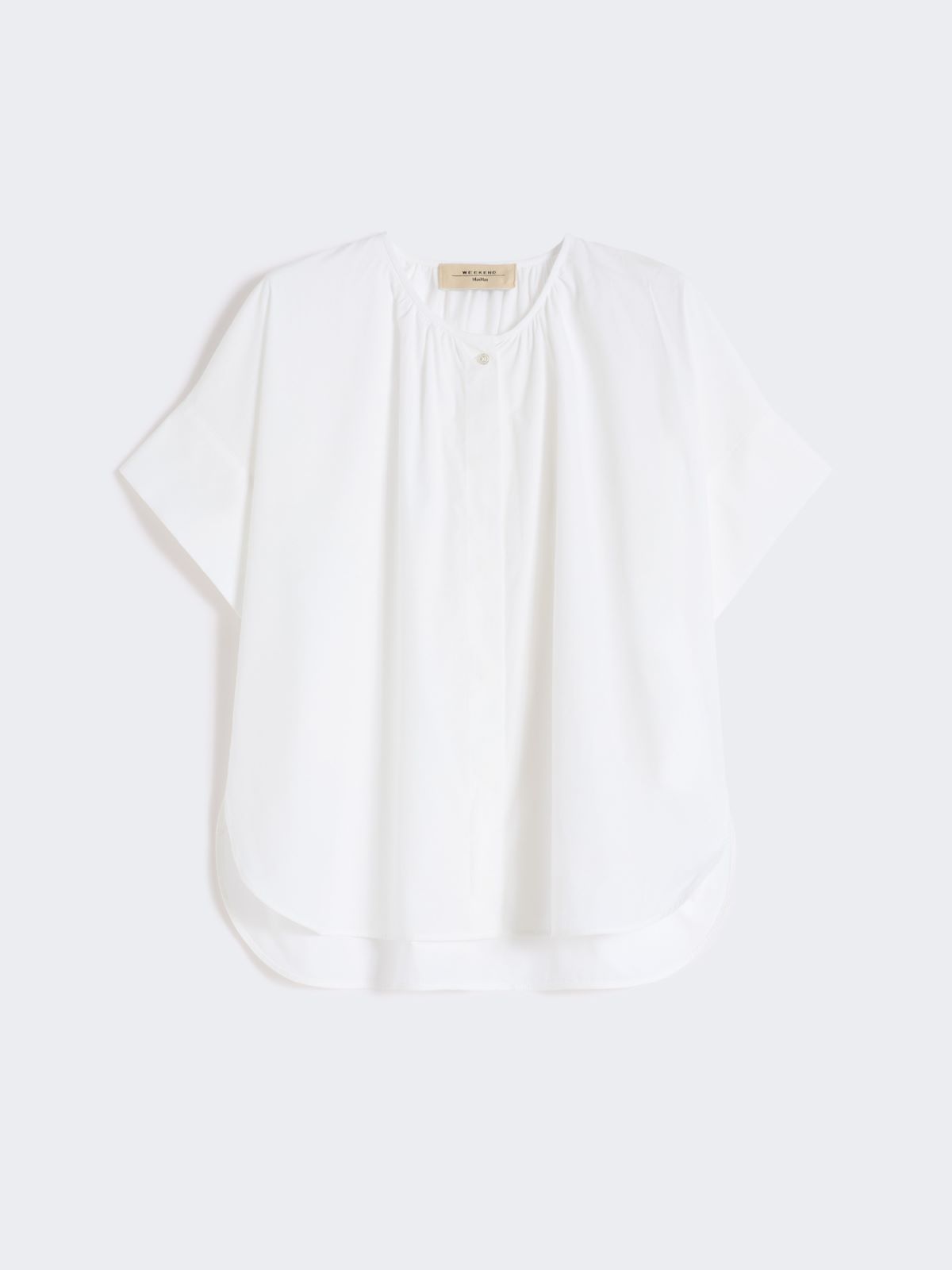 Cotton poplin crew-neck shirt - WHITE - Max Mara - 5