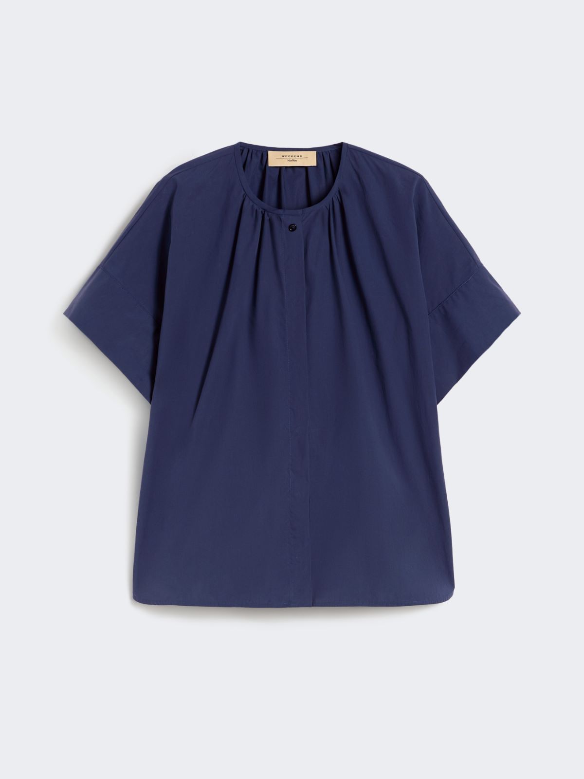 Cotton poplin crew-neck shirt - NAVY - Max Mara - 5