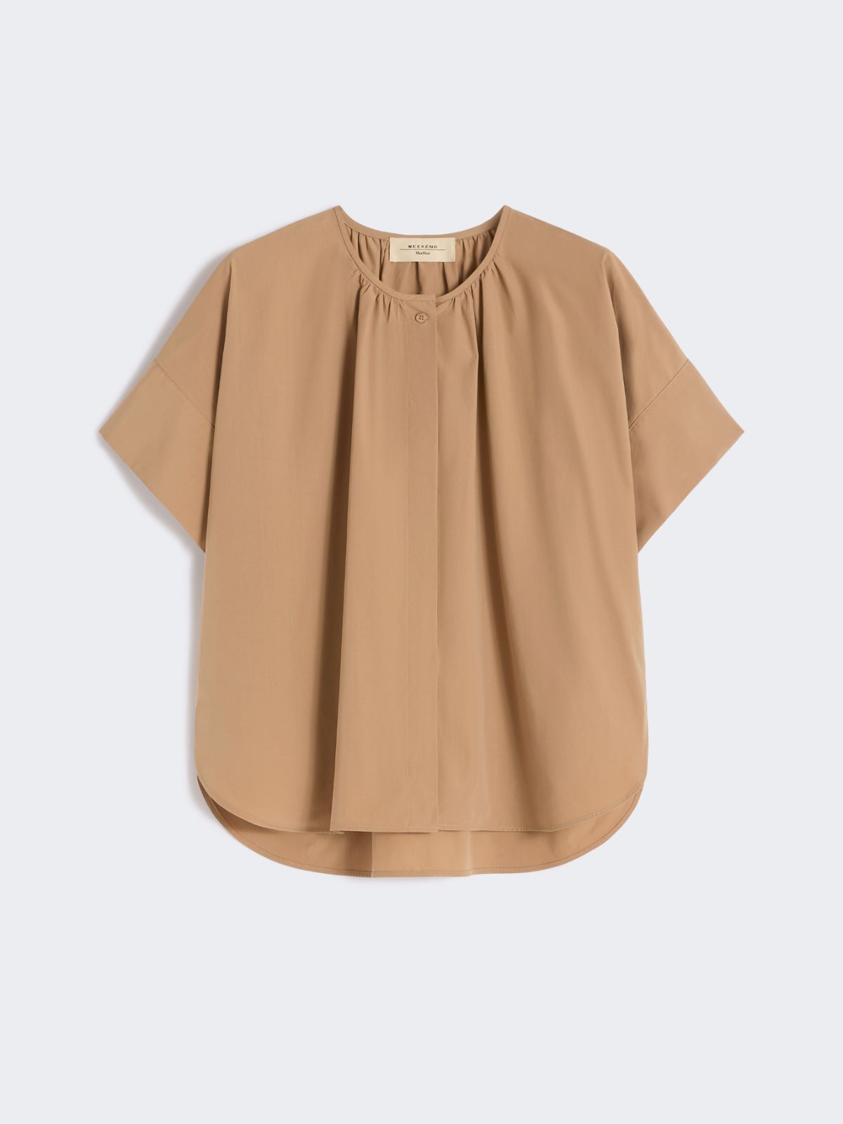 Cotton poplin crew-neck shirt - TOBACCO - Max Mara - 5