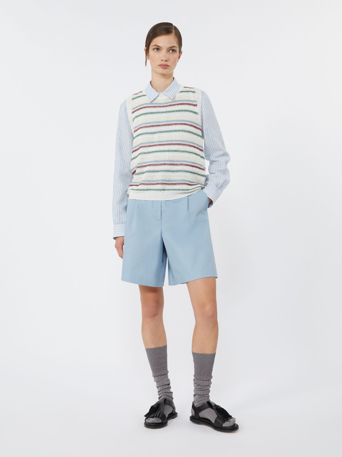 주라토 린넨 셔츠 + LIGHT BLUE - Max Mara