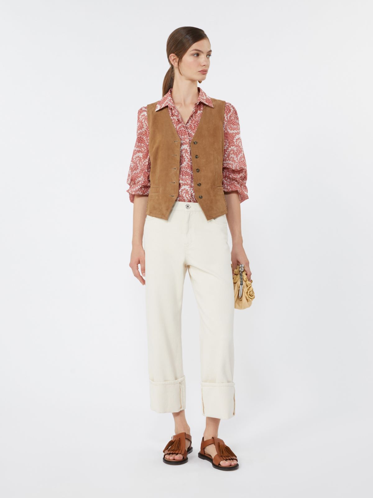 Printed cotton voile shirt - CHERRY - Max Mara - 5