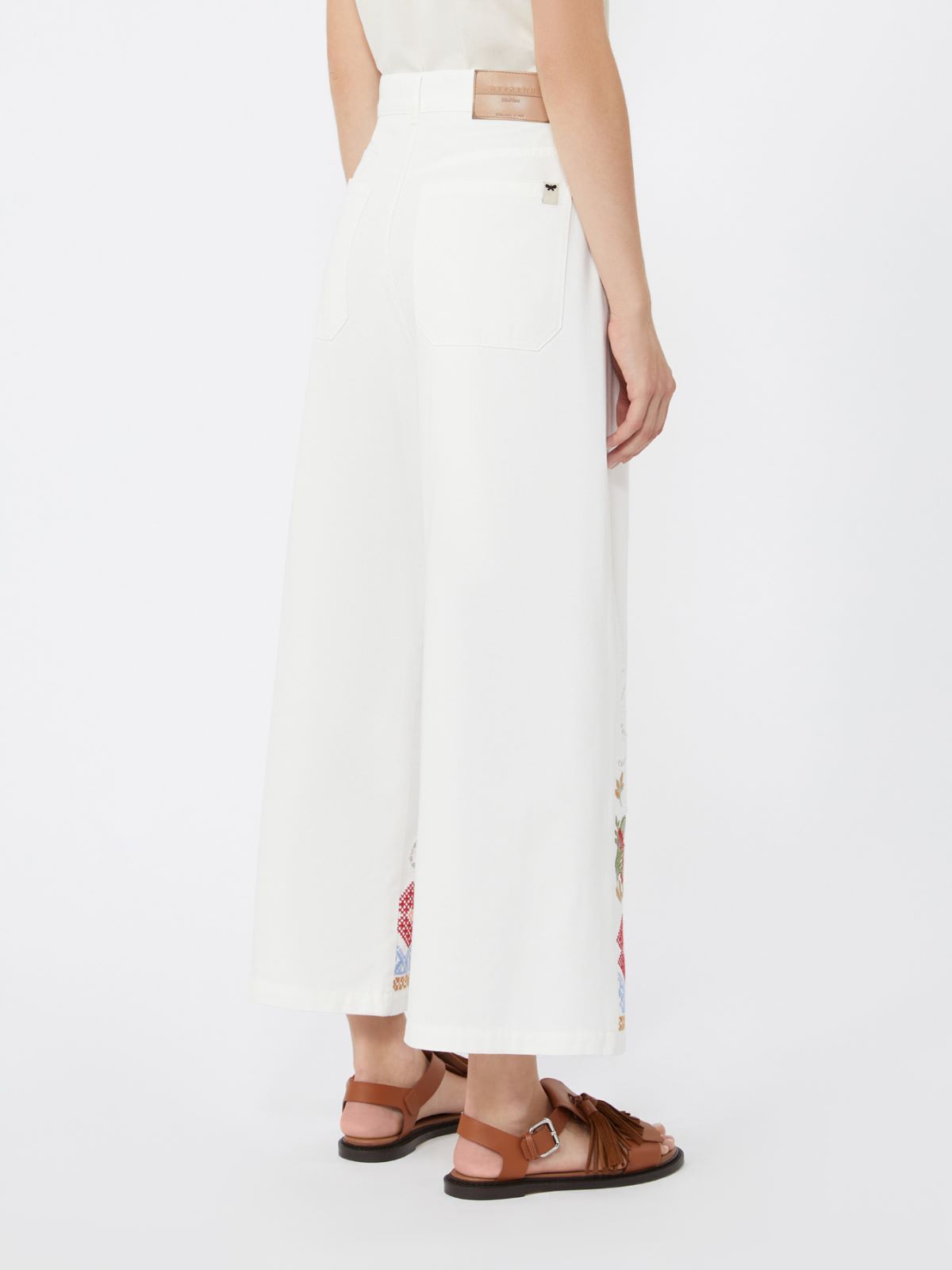 Cotton bull trousers - WHITE - Max Mara - 3