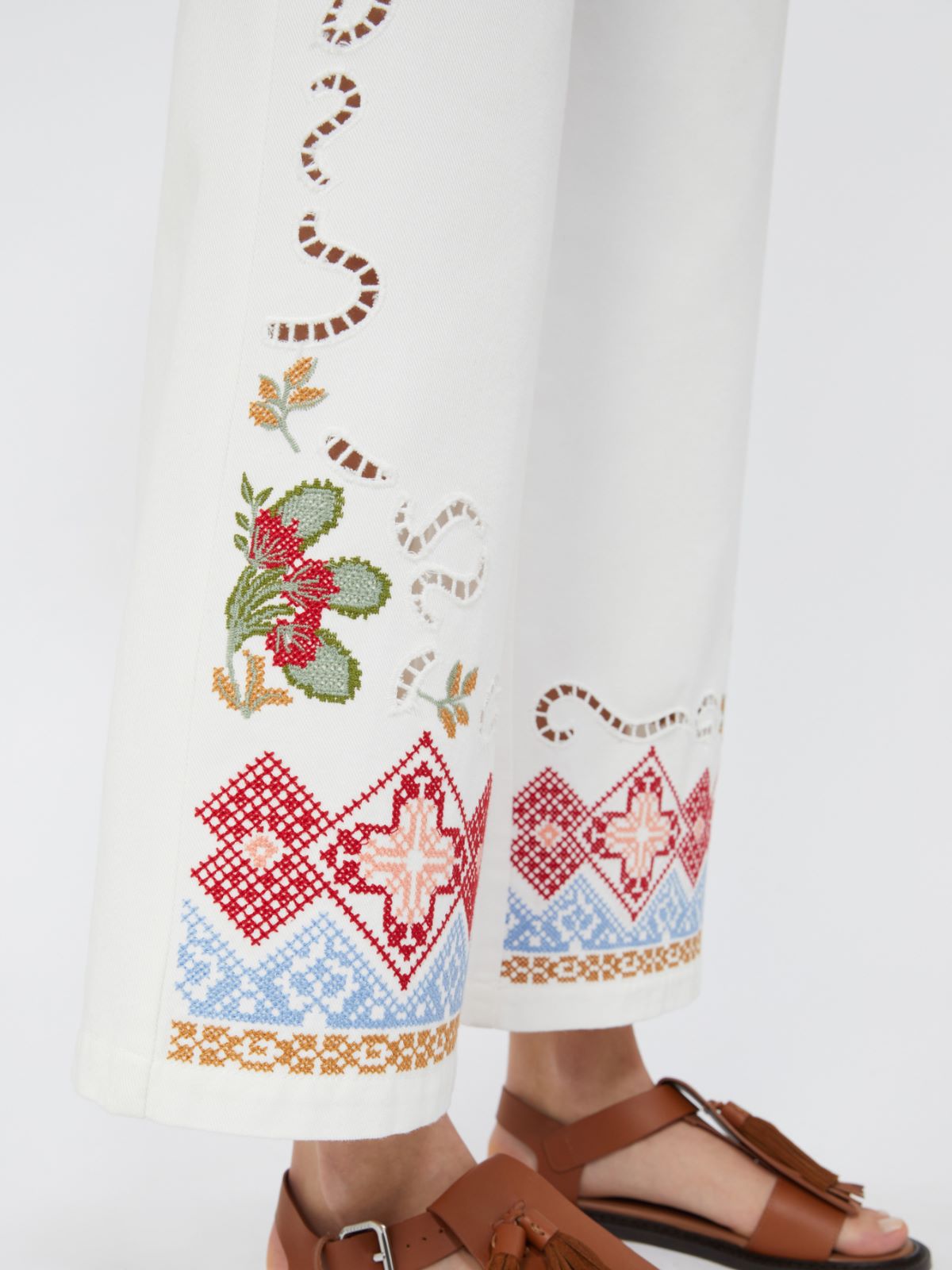 Cotton bull trousers - WHITE - Max Mara - 4