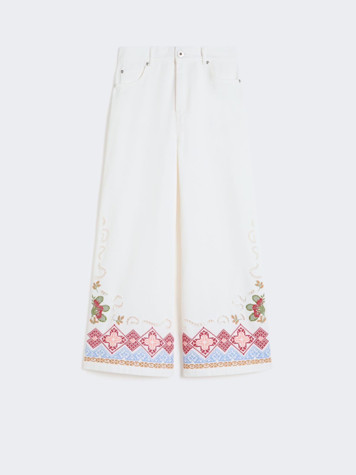 Cotton bull trousers - WHITE - Max Mara - 5