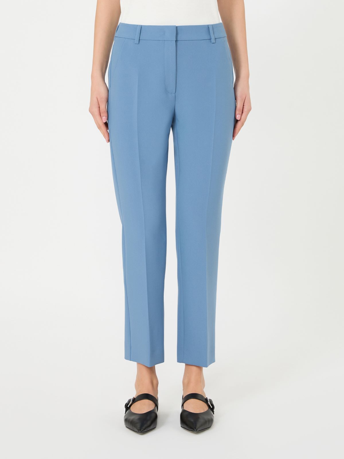 Double-faced viscose canvas trousers - LIGHT BLUE - Max Mara - 9
