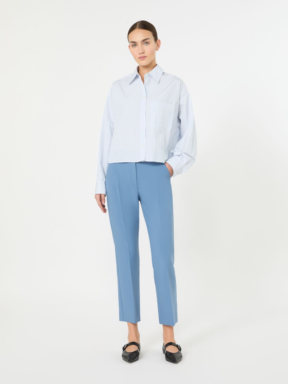 Double-faced viscose canvas trousers - LIGHT BLUE - Max Mara - 9
