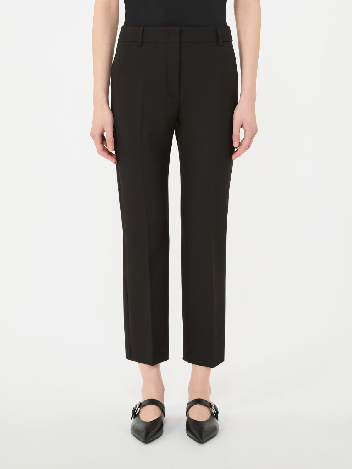 Double-faced viscose canvas trousers - BLACK - Max Mara - 5