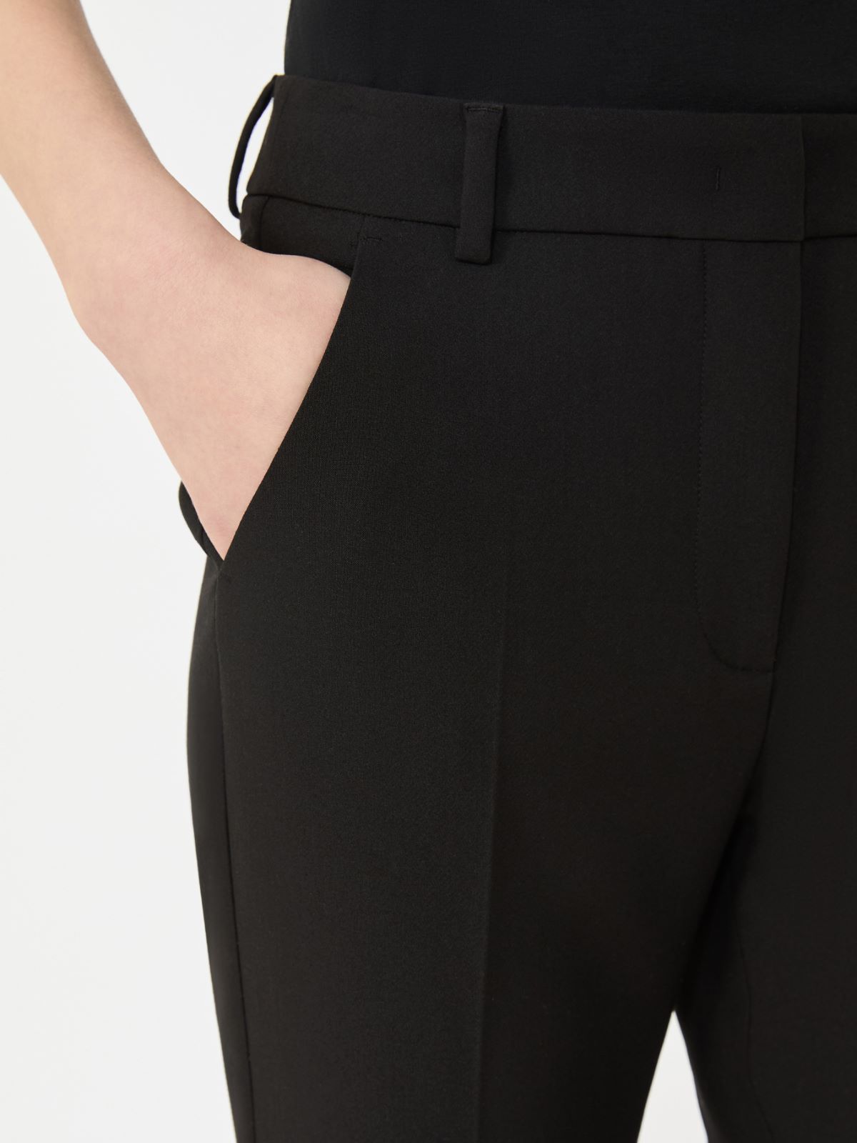Double-faced viscose canvas trousers - BLACK - Max Mara - 5