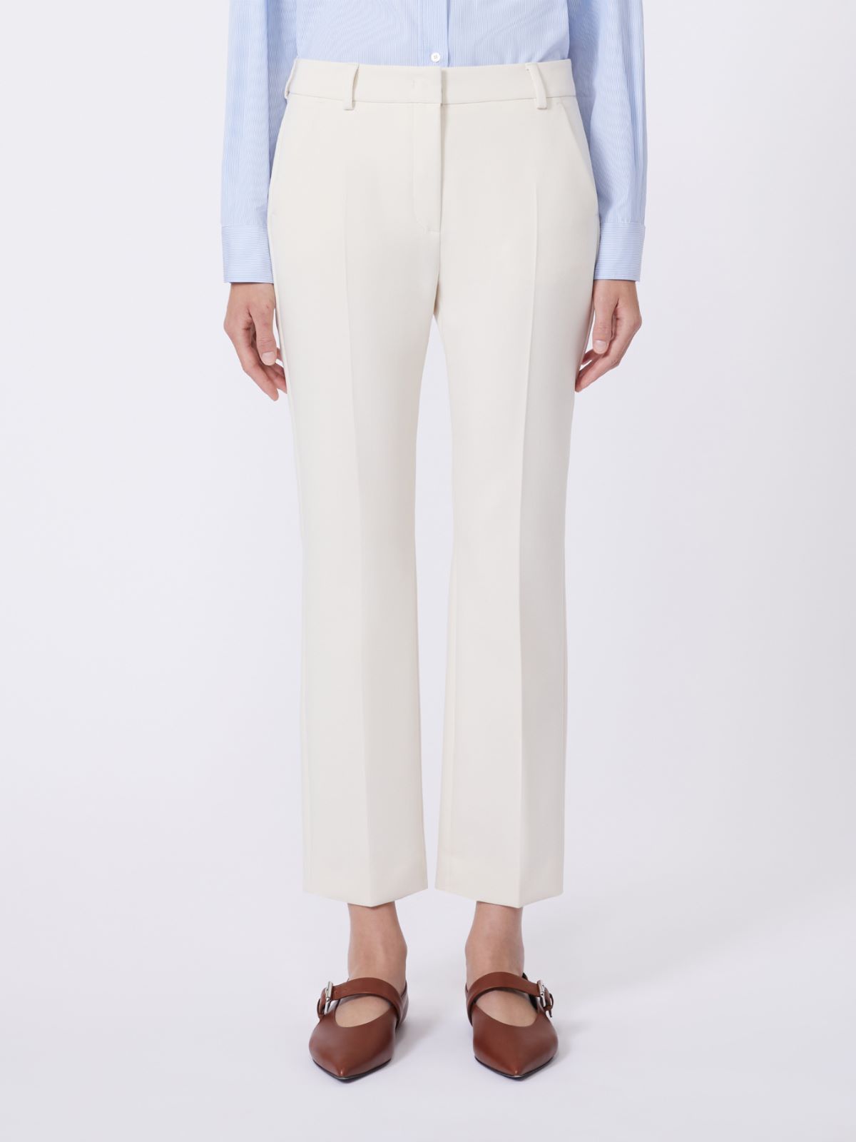 Double-faced viscose canvas trousers - IVORY - Max Mara - 4