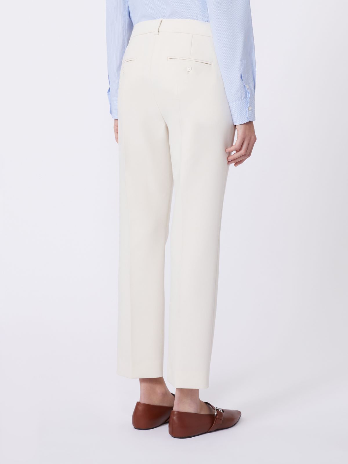 Double-faced viscose canvas trousers - IVORY - Max Mara - 4