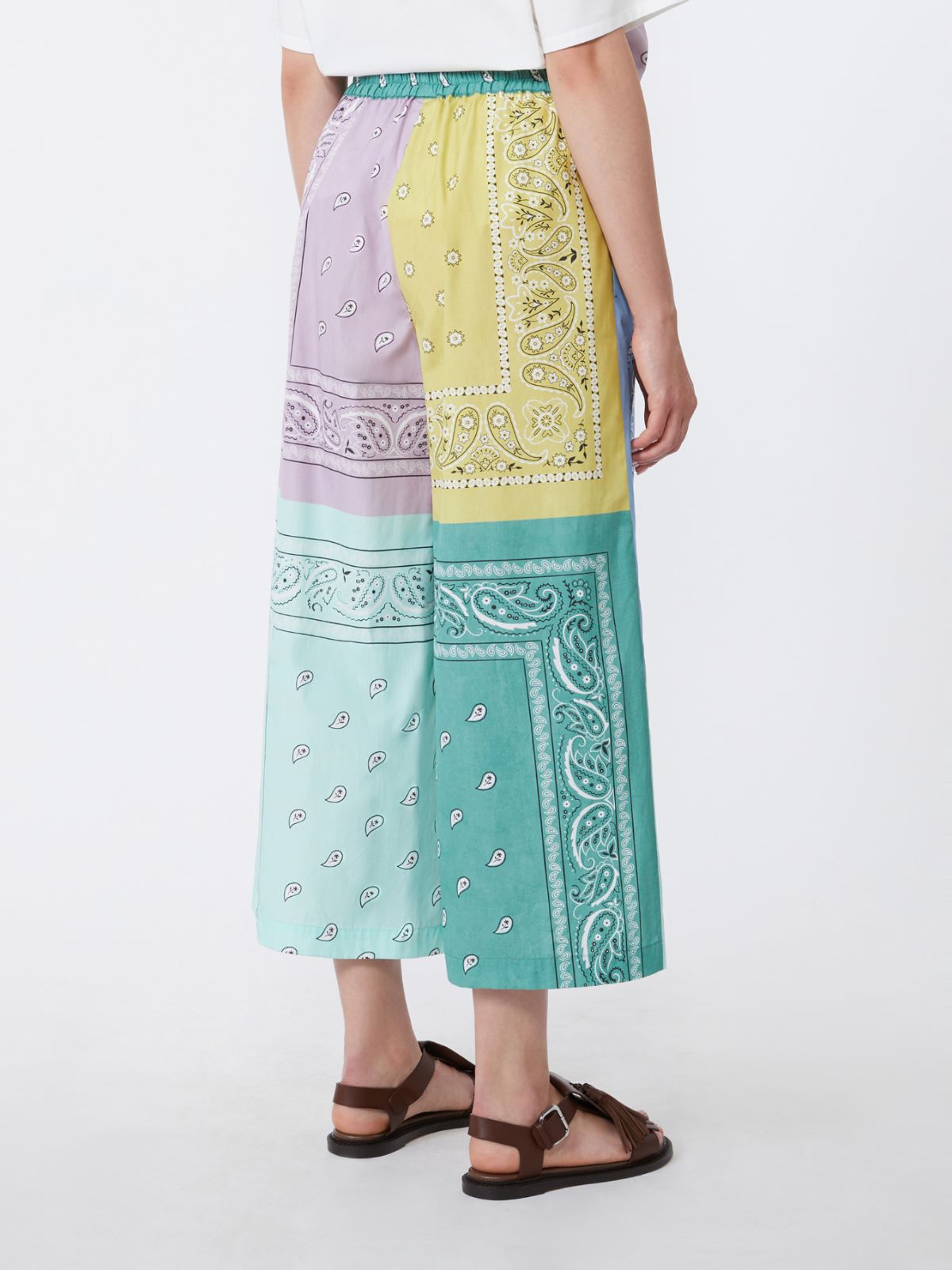 Printed cotton poplin trousers - MULTICOLOUR - 3