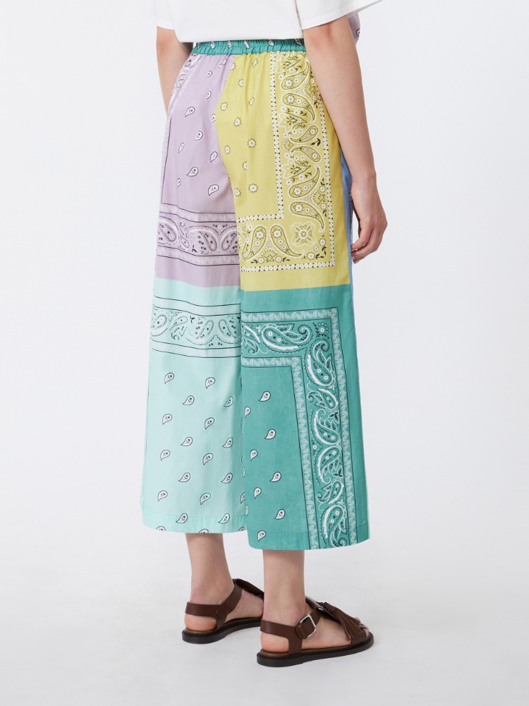 Printed cotton poplin trousers - MULTICOLOUR - 3