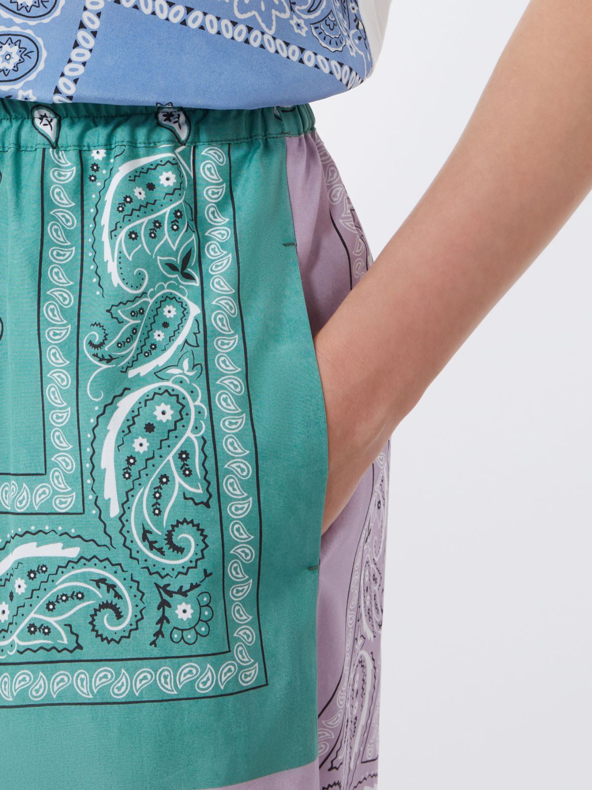 Printed cotton poplin trousers - MULTICOLOUR - 4