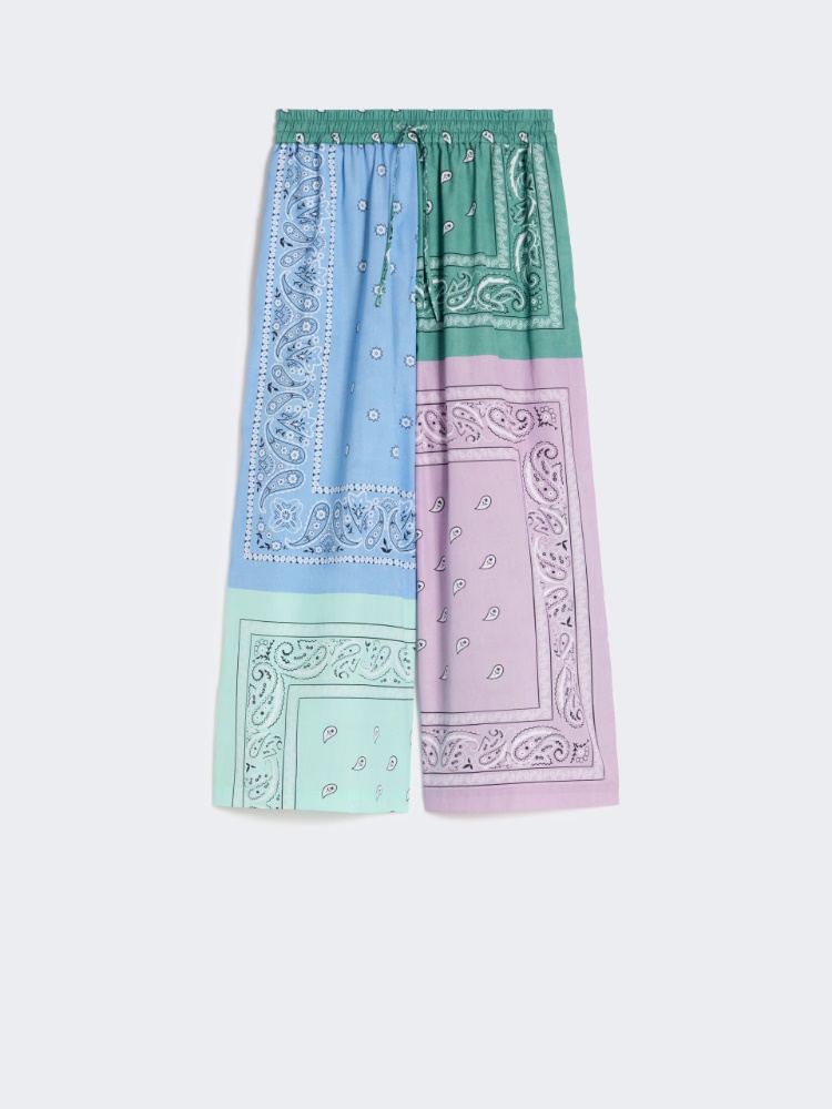 Printed cotton poplin trousers - MULTICOLOUR