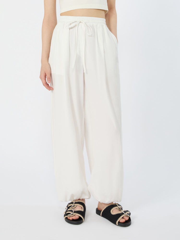 Cotton baggy trousers - IVORY - 2