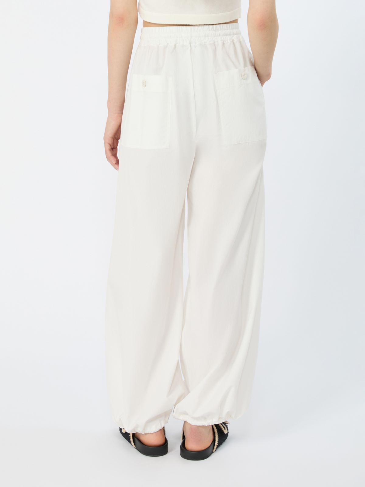 Cotton baggy trousers - IVORY - 3