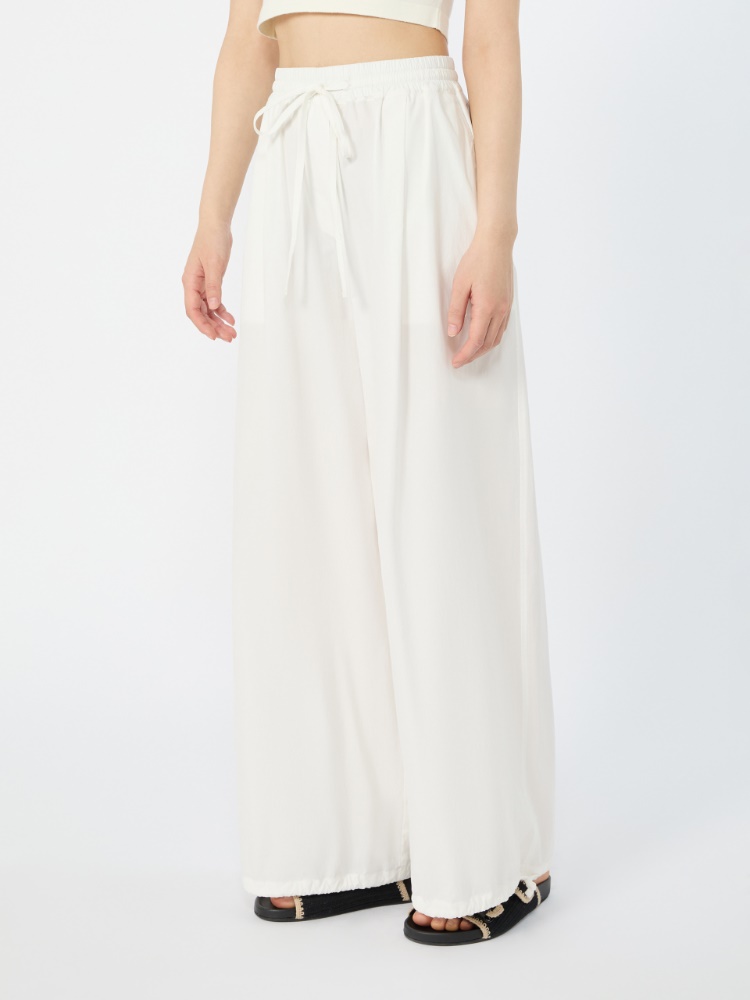 Cotton baggy trousers - IVORY - 4