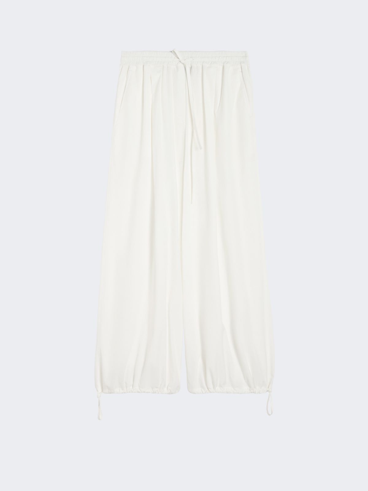 Cotton baggy trousers - IVORY - 5