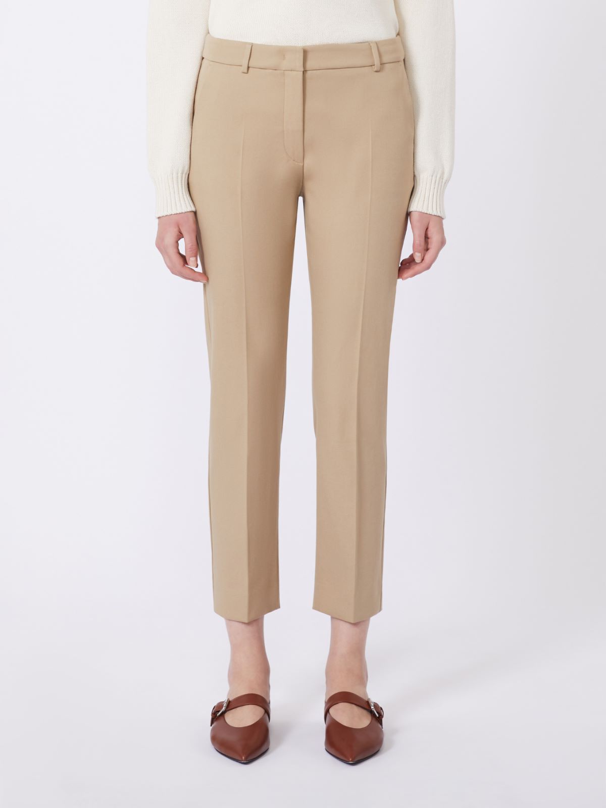 Pantalone in cotone stretch - CAMMELLO - Max Mara - 4