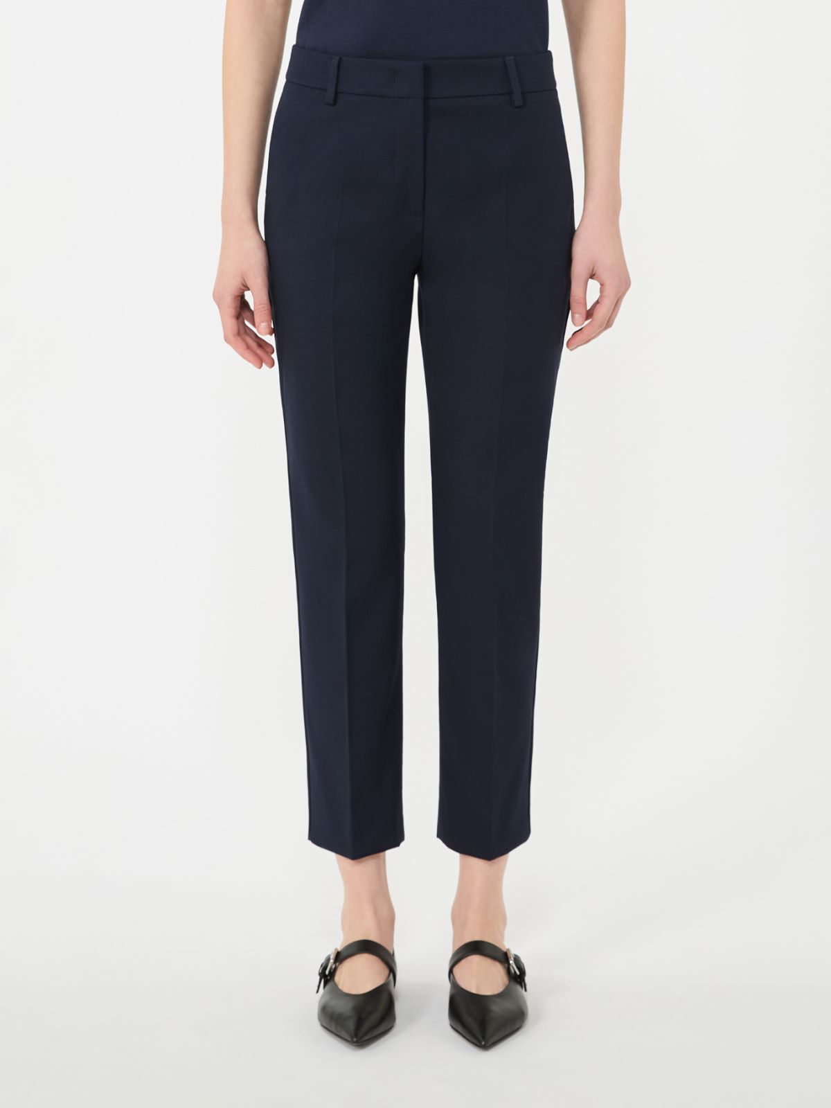 Stretch cotton trousers - NAVY - Max Mara - 5