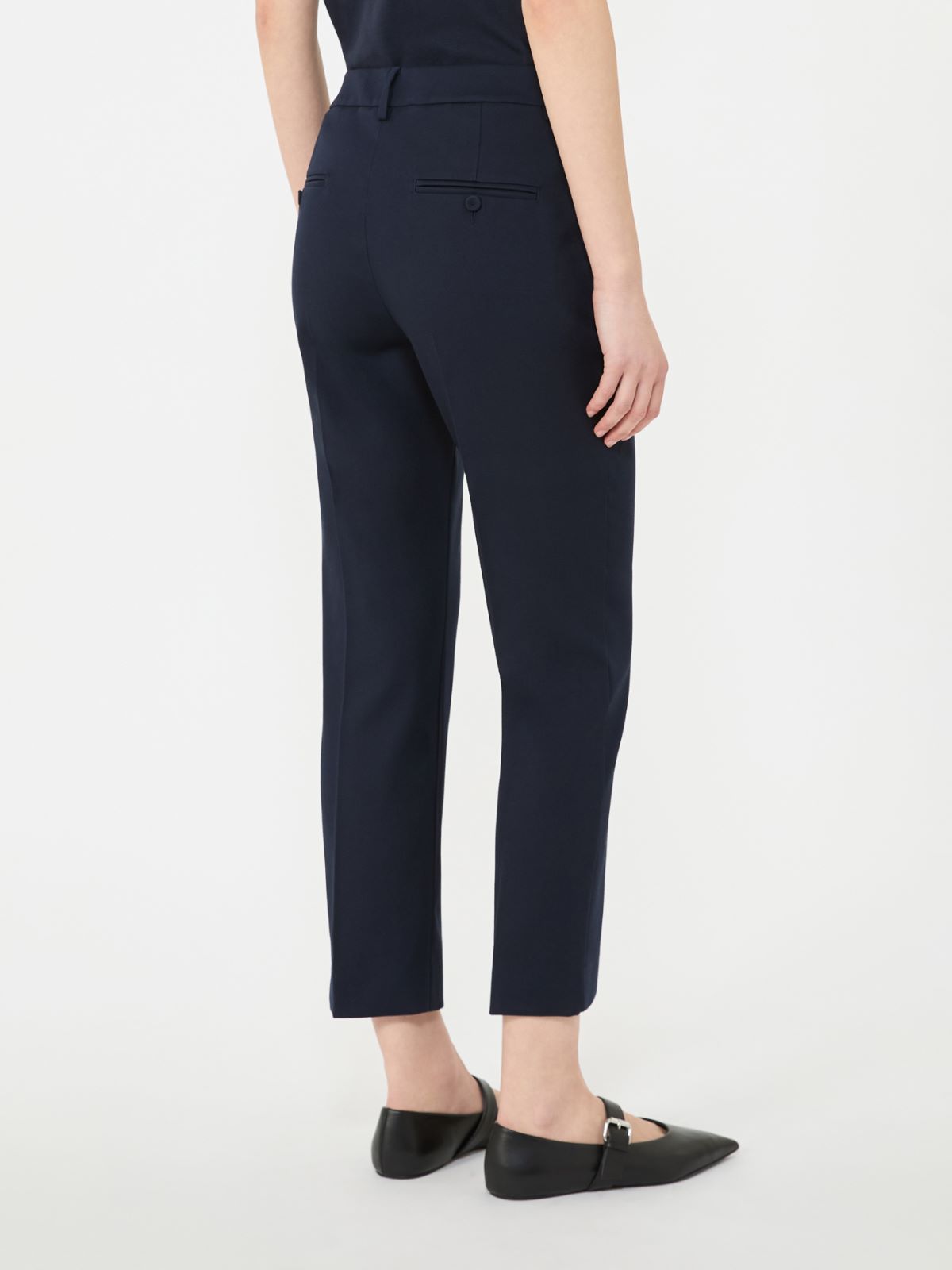 Stretch cotton trousers - NAVY - Max Mara - 5