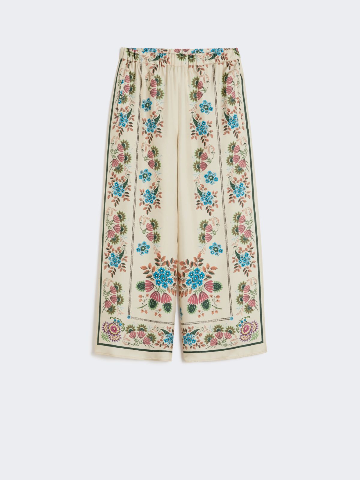 Printed silk twill trousers - IVORY - Max Mara - 4