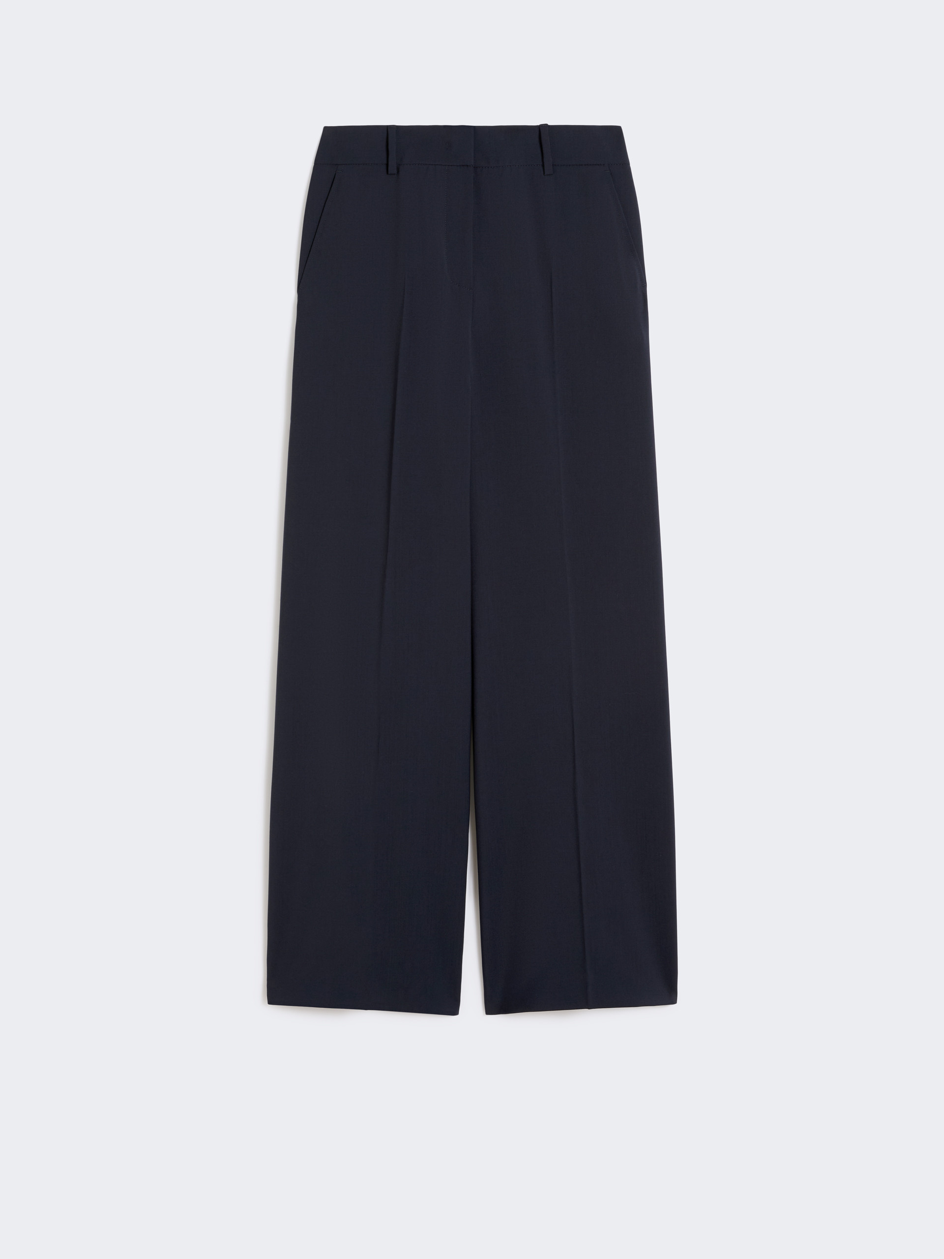 Woollen cloth palazzo trousers - NAVY - Max Mara - 4