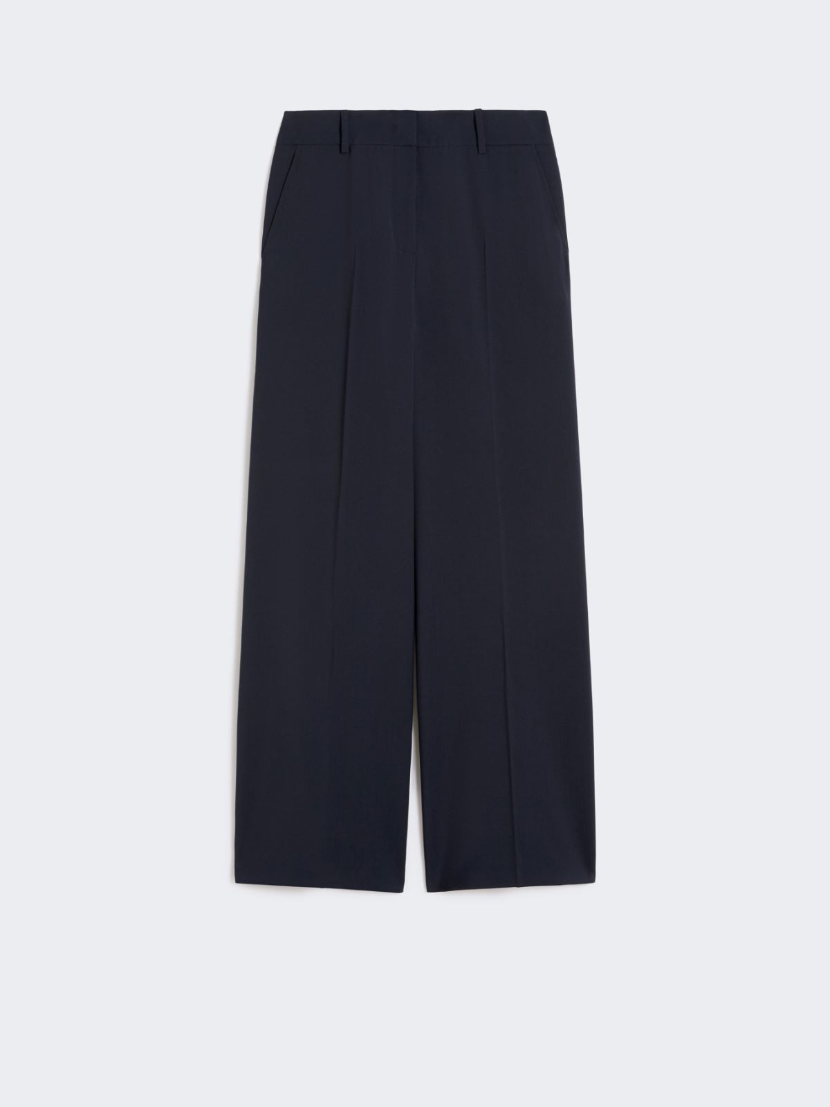 Woollen cloth palazzo trousers - NAVY - Max Mara - 4