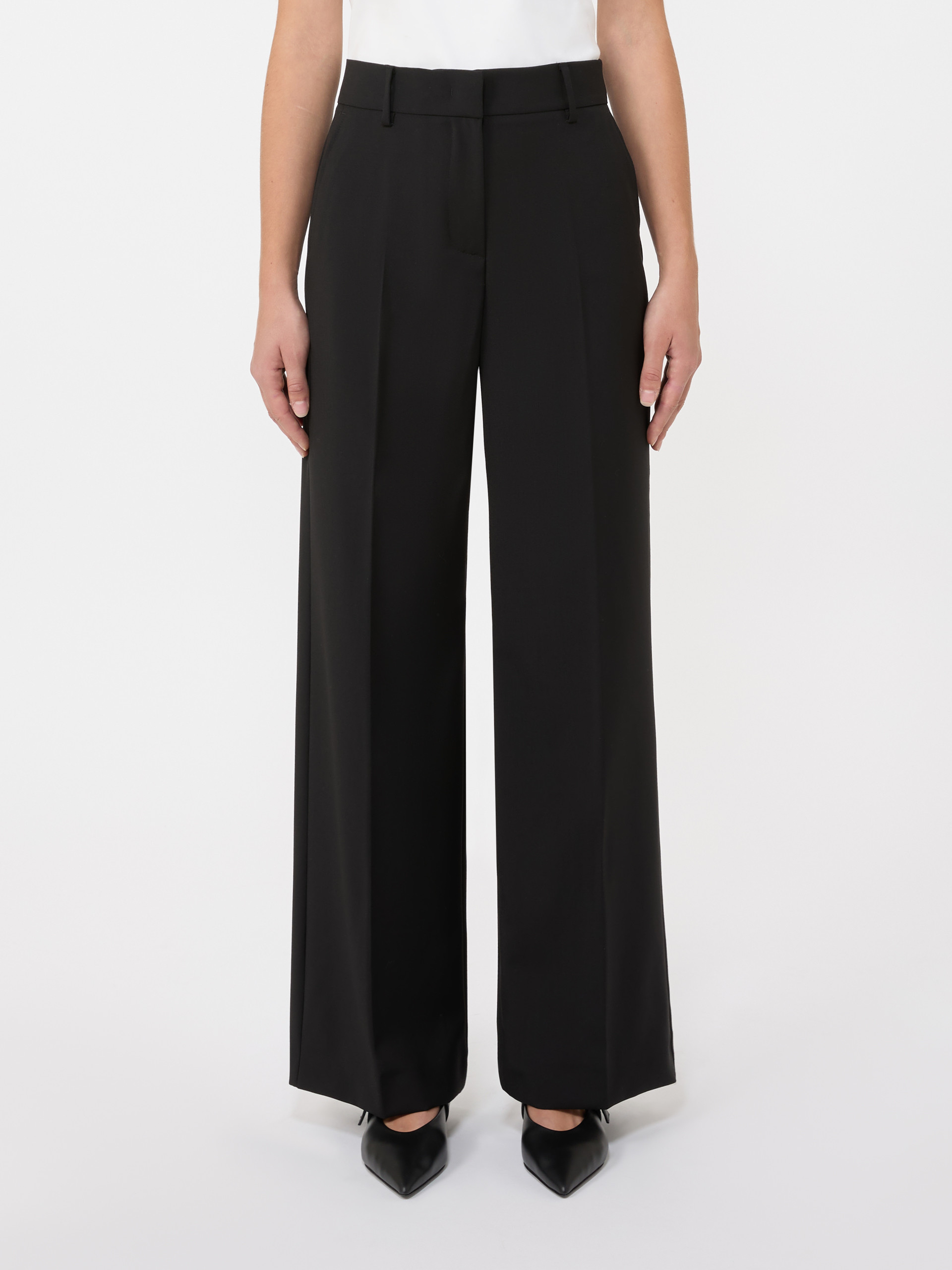 Woollen cloth palazzo trousers - BLACK - Max Mara - 2