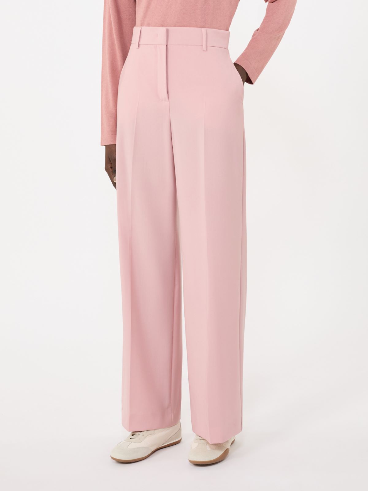 Woollen cloth palazzo trousers - ANTIQUE ROSE - Max Mara - 4