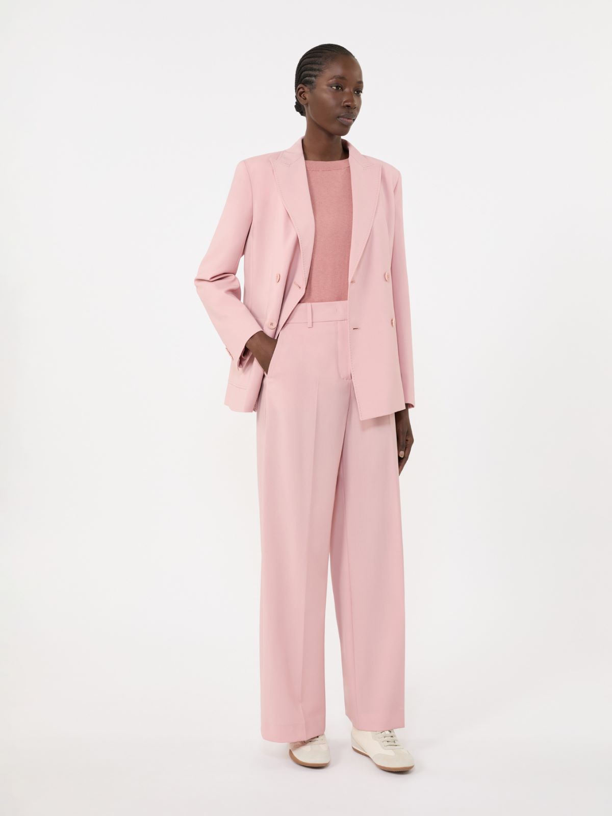 Woollen cloth palazzo trousers - ANTIQUE ROSE - Max Mara - 4
