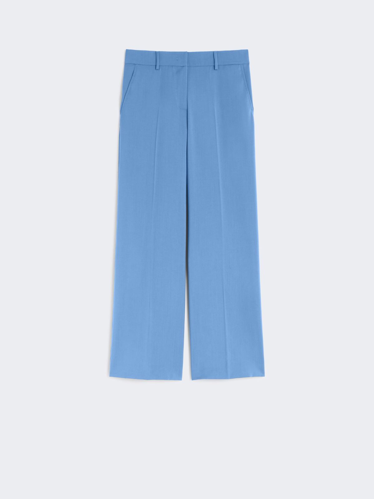 Woollen cloth palazzo trousers - LIGHT BLUE - Max Mara - 4