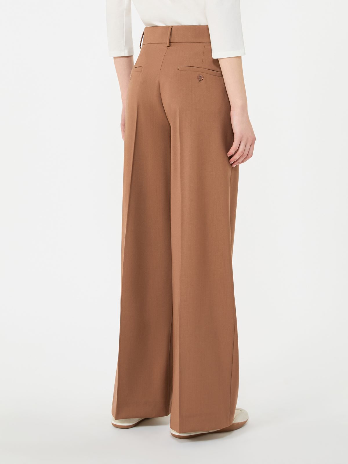 Woollen cloth palazzo trousers - TOBACCO - Max Mara - 4