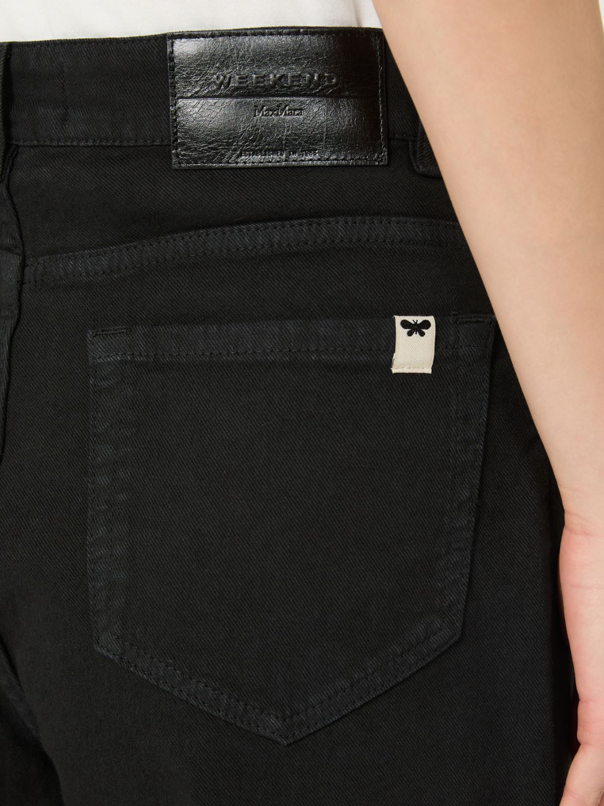 Pantalon jambe large en sergé de coton - NOIR - Max Mara - 4