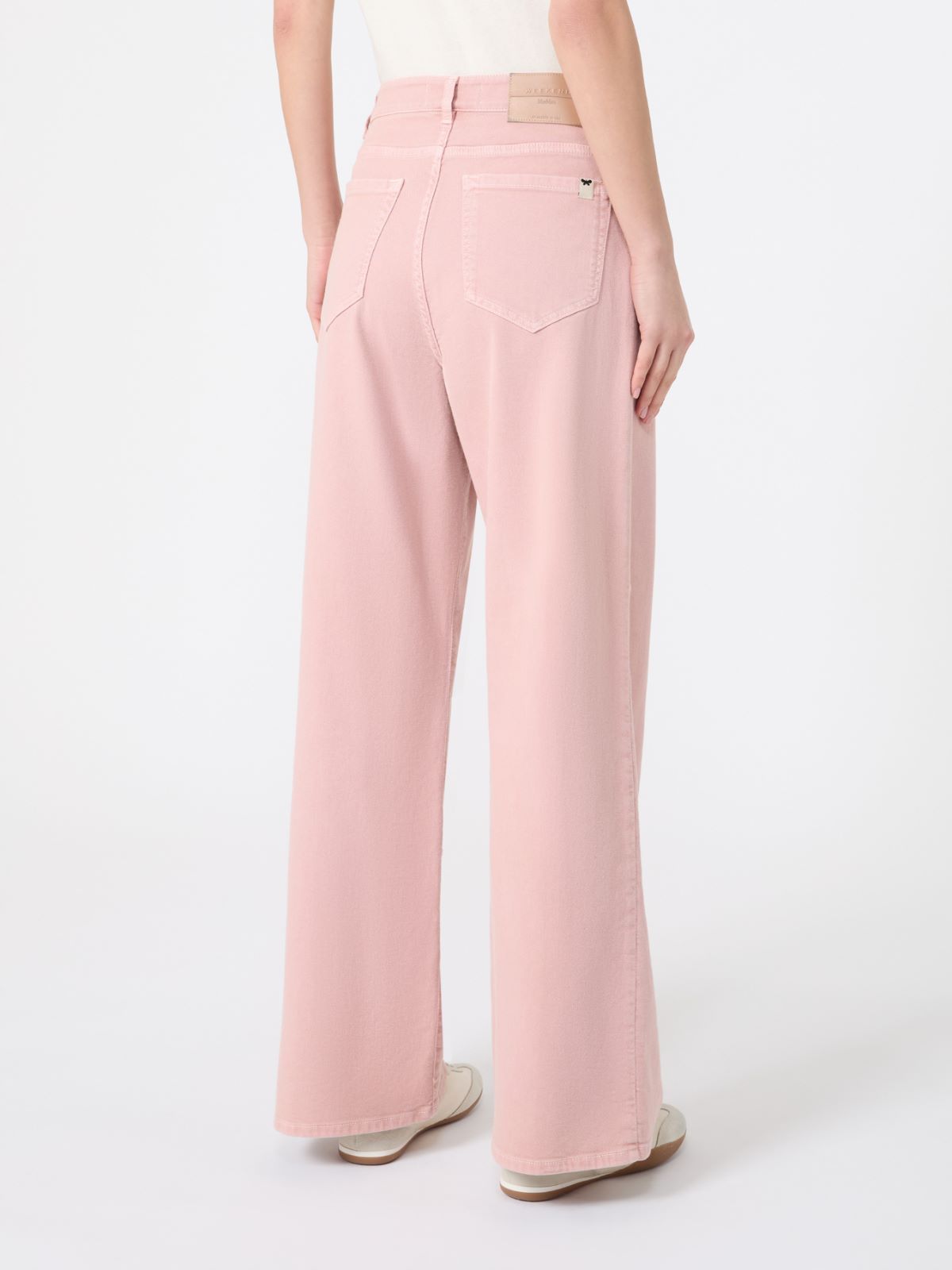 Cotton drill wide-leg trousers - PINK - Max Mara - 9